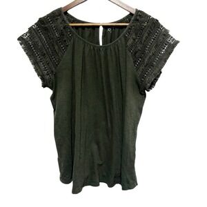 LOFT Olive Short Sleeve Top